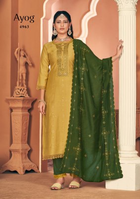 Rangoon by Ayog fancy embroidered kurti pant and dupatta catalogue at amaviexpo.com readymade suit catalogs