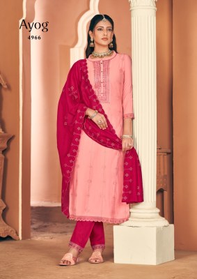 Rangoon by Ayog fancy embroidered kurti pant and dupatta catalogue at amaviexpo.com readymade suit catalogs