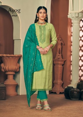 Rangoon by Ayog fancy embroidered kurti pant and dupatta catalogue at amaviexpo.com readymade suit catalogs