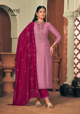 Rangoon by Ayog fancy embroidered kurti pant and dupatta catalogue at amaviexpo.com readymade suit catalogs