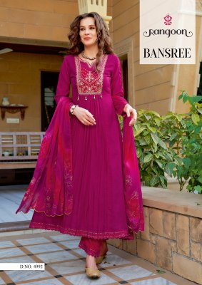 Rangoon by Bansree silk embroidered printed readymade suit catalogue at low rate readymade suit catalogs