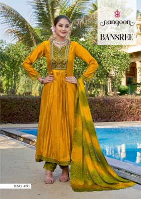 Rangoon by Bansree silk embroidered printed readymade suit catalogue at low rate readymade suit catalogs