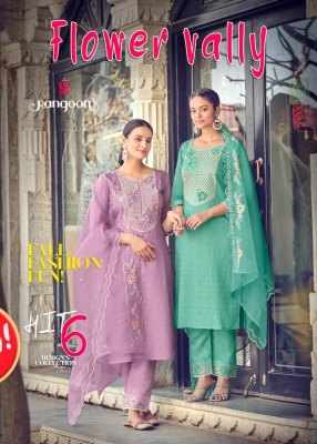 Rangoon by Flower Vally fancy viscose embroidered readymade suit catalogue low rate 