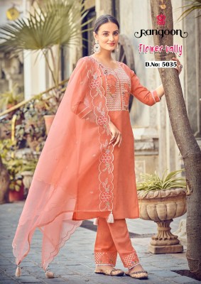 Rangoon by Flower Vally fancy viscose embroidered readymade suit catalogue low rate readymade suit catalogs