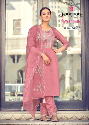 Rangoon by Flower Vally fancy viscose embroidered readymade suit catalogue low rate readymade suit catalogs