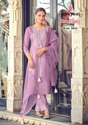 Rangoon by Flower Vally fancy viscose embroidered readymade suit catalogue low rate readymade suit catalogs