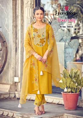 Rangoon by Flower Vally fancy viscose embroidered readymade suit catalogue low rate readymade suit catalogs