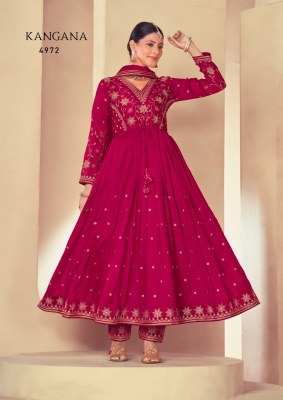 Rangoon by Kangana silk with fancy embroidered Anarkali suit catalogue at affordable rate readymade suit catalogs