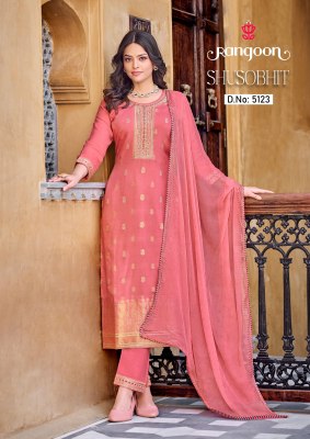 Rangoon by Shusobhit exclusive muslin jacquard readymade suit catalogue at affordable rate readymade suit catalogs