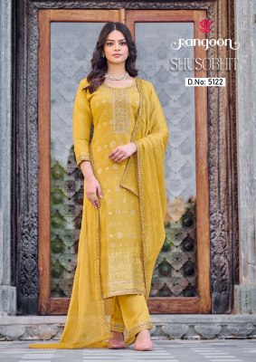Rangoon by Shusobhit exclusive muslin jacquard readymade suit catalogue at affordable rate readymade suit catalogs