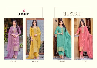 Rangoon by Shusobhit exclusive muslin jacquard readymade suit catalogue at affordable rate readymade suit catalogs