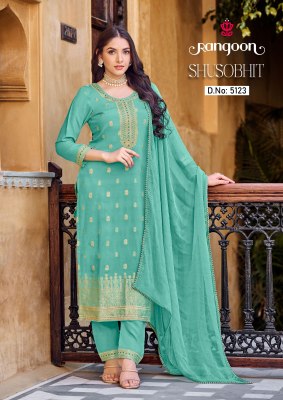 Rangoon by Shusobhit exclusive muslin jacquard readymade suit catalogue at affordable rate readymade suit catalogs