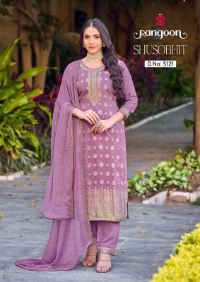 Rangoon by Shusobhit exclusive muslin jacquard readymade suit catalogue at affordable rate readymade suit catalogs