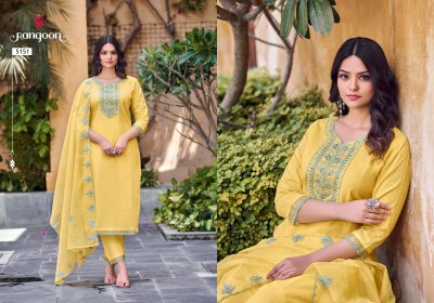 Rangoon by Sofia pure cotton embroidered kurti pant and dupatta catalogue readymade suit catalogs