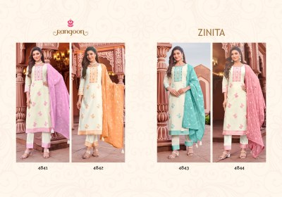 Rangoon by Zinita pure cotton jacquard fancy readymade suit catalogue at affordable rate  readymade suit catalogs