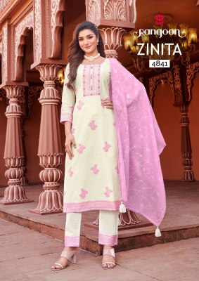 Rangoon by Zinita pure cotton jacquard fancy readymade suit catalogue at affordable rate  readymade suit catalogs