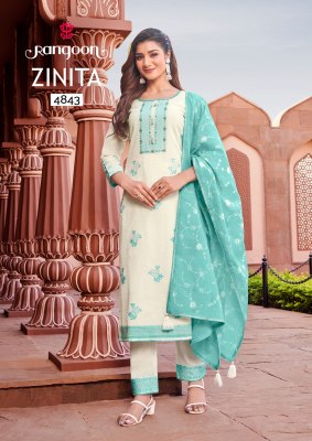Rangoon by Zinita pure cotton jacquard fancy readymade suit catalogue at affordable rate  readymade suit catalogs