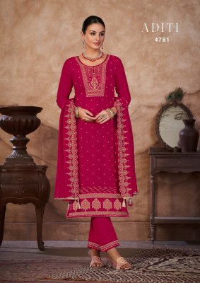 Rangoon by aditi new exclusive designe kurti pant with dupatta at catalogue price  kurtis catalogs