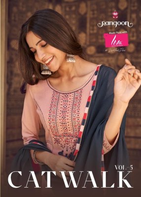 Rangoon by catwalk vol 5 heavy reyon embroidered kurti pant and dupatta catlogue at affordable rate  Rangoon