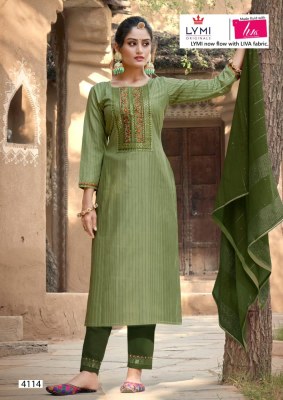 Rangoon by limelight vol 2 plain straight kurti with embroidered neck with pant and dupatta catalog at wholesale price  kurtis catalogs