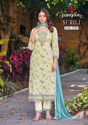 Rangoon by surili pure cotton printed kurti pant and dupatta catalogue at affordable rate readymade suit catalogs