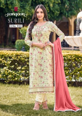 Rangoon by surili pure cotton printed kurti pant and dupatta catalogue at affordable rate readymade suit catalogs
