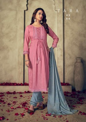 Rangoon presents Tara  Embroidery Work top pant with dupatta set Kurti catalogue wholesaler price in India    kurtis catalogs