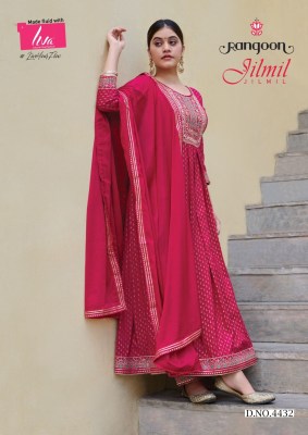 Rangoon presents jilmil rayon fancy work anarkali style ready made salwar suits wholesaler  Amavi