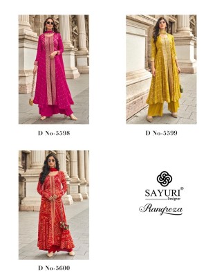 Rangreza by Sayuri Exclusive Designer Flair center cut kurti with palzzo and dupatta catalogue Fancy Palazzo suit catalogue