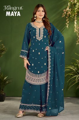 Rangrut Maya Kurti Plazzo with Dupatta Set Fancy Palazzo suit catalogue