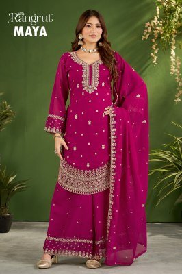 Rangrut Maya Kurti Plazzo with Dupatta Set Fancy Palazzo suit catalogue