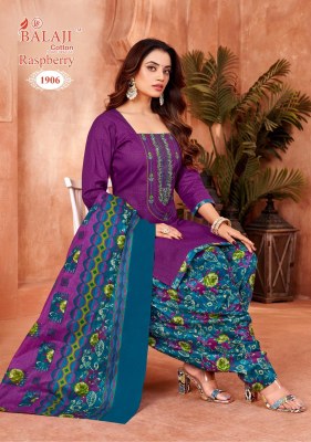 Rasberry vol 19 by Balaji Pure Cotton Printed Embroidered Neck work dress material in budget rate dress material catalogs