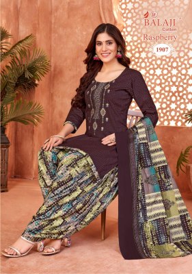 Rasberry vol 19 by Balaji Pure Cotton Printed Embroidered Neck work dress material in budget rate dress material catalogs