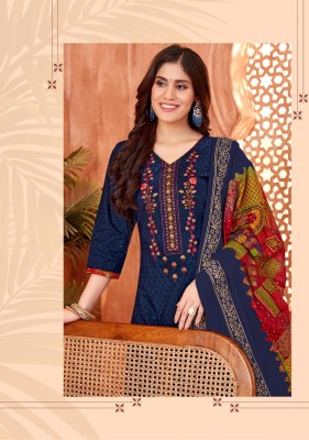 Rasberry vol 19 by Balaji Pure Cotton Printed Embroidered Neck work dress material in budget rate dress material catalogs