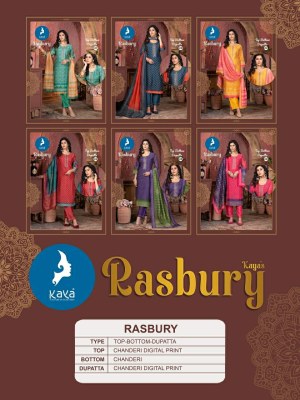 Rasburry by Kaya Chanderi digital printed readymade suit catalogue at low rate readymade suit catalogs