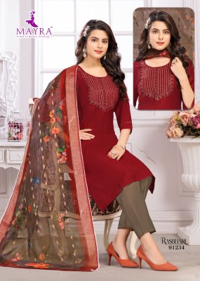 Rashbhari by Mayra Fashion Sequence embroidered kurti pant dupatta at amavi expo readymade suit catalogs