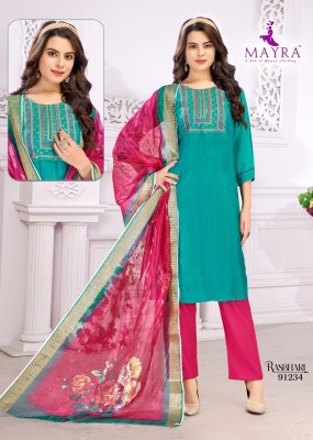 Rashbhari by Mayra Fashion Sequence embroidered kurti pant dupatta at amavi expo readymade suit catalogs