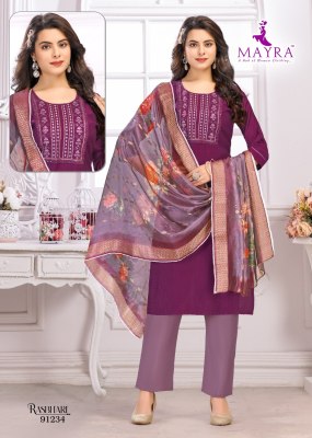 Rashbhari by Mayra Fashion Sequence embroidered kurti pant dupatta at amavi expo readymade suit catalogs