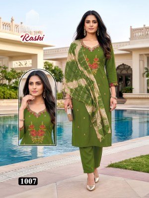 Rashi Vol. 1 Roman Silk Embroidered Kurti Pant with Chanderi Sequence Jacquard Dupatta Set kurti pant with dupatta Catalogs