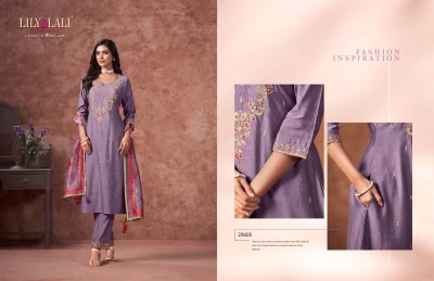 Rashmika by Lily and lali Embroidered Top with fancy sleeve and pant with dupatta  readymade suit catalogs