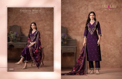 Rashmika by Lily and lali Embroidered Top with fancy sleeve and pant with dupatta  readymade suit catalogs
