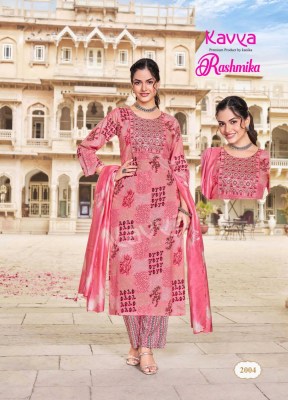Rashmika vol 2 by Kavya reyon printed top pant with dupatta catalogue at affordable rate readymade suit catalogs