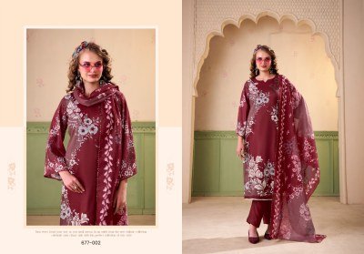 Rawiya by Zulfat Exclusive Jam Cotton Satin Suit with Heavy Handwork And Pure Mal Mal Cotton Dupatta Dress Material Wholesale dress material catalogs