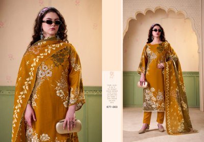 Rawiya by Zulfat Exclusive Jam Cotton Satin Suit with Heavy Handwork And Pure Mal Mal Cotton Dupatta Dress Material Wholesale dress material catalogs