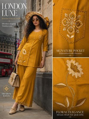 Rayon 22KG 2-Piece Palazzo Set with Embroidery & Pocket Size wise Combo Set