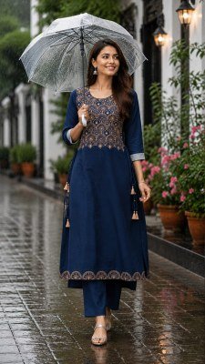 Rayon Cotton Slub Embroidery Work Kurti kurtis catalogs