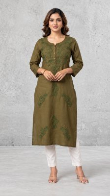 Rayon Embroidery Kurti Collection with One Side Pocket Size wise Combo Set