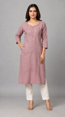 Rayon Embroidery Work Kurti Collection with One Side Pocket Size wise Combo Set