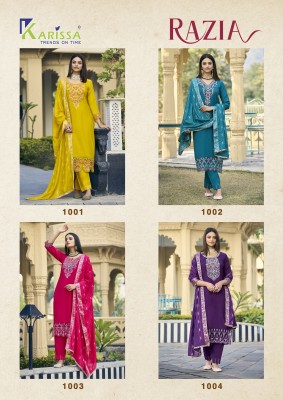 Razia by Karissa Premium muslin kurti top and dupatta with thread work catalogue at affordable rate readymade suit catalogs