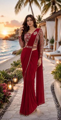 Ready to Wear Saree Design No. 102432 Imported Lycra Saree with Beads Work Blouse wholesale catalogs